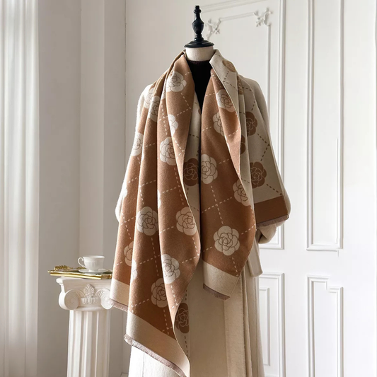 Floral Raw Hem Scaarf