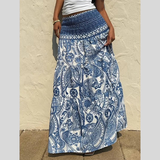 Paisley Print Maxi Skirt
