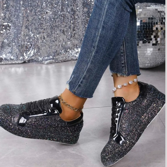 Sparkling Lace Up Sneakers