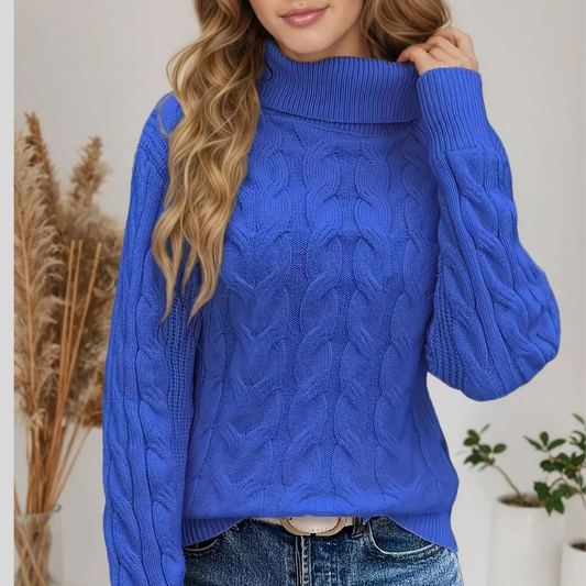 Cable-Knit Turtleneck Sweater