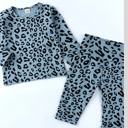 Children's Leopard Print Long Sleeve Top and Pants Set