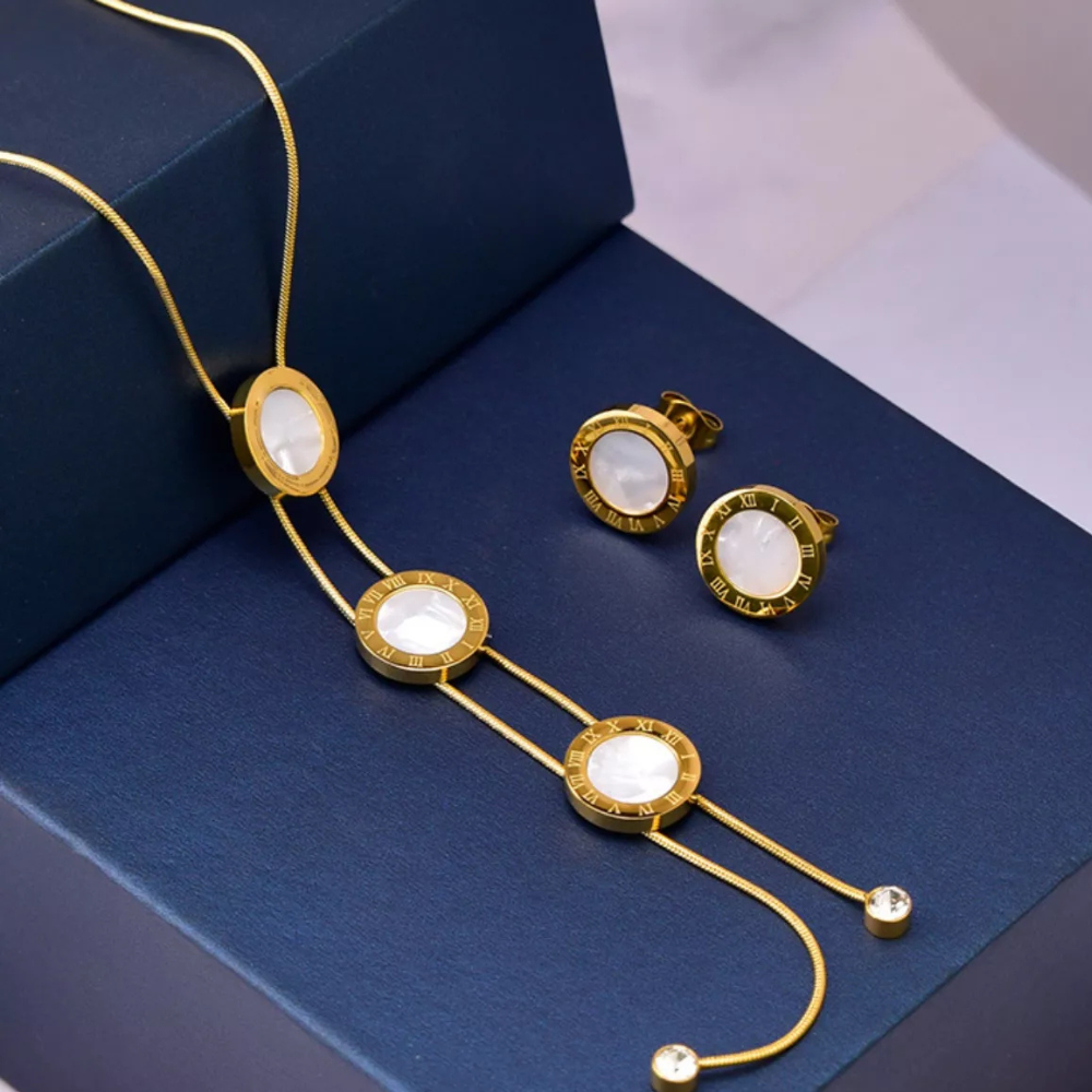 18K Gold-Plated Shell Jewelry Set