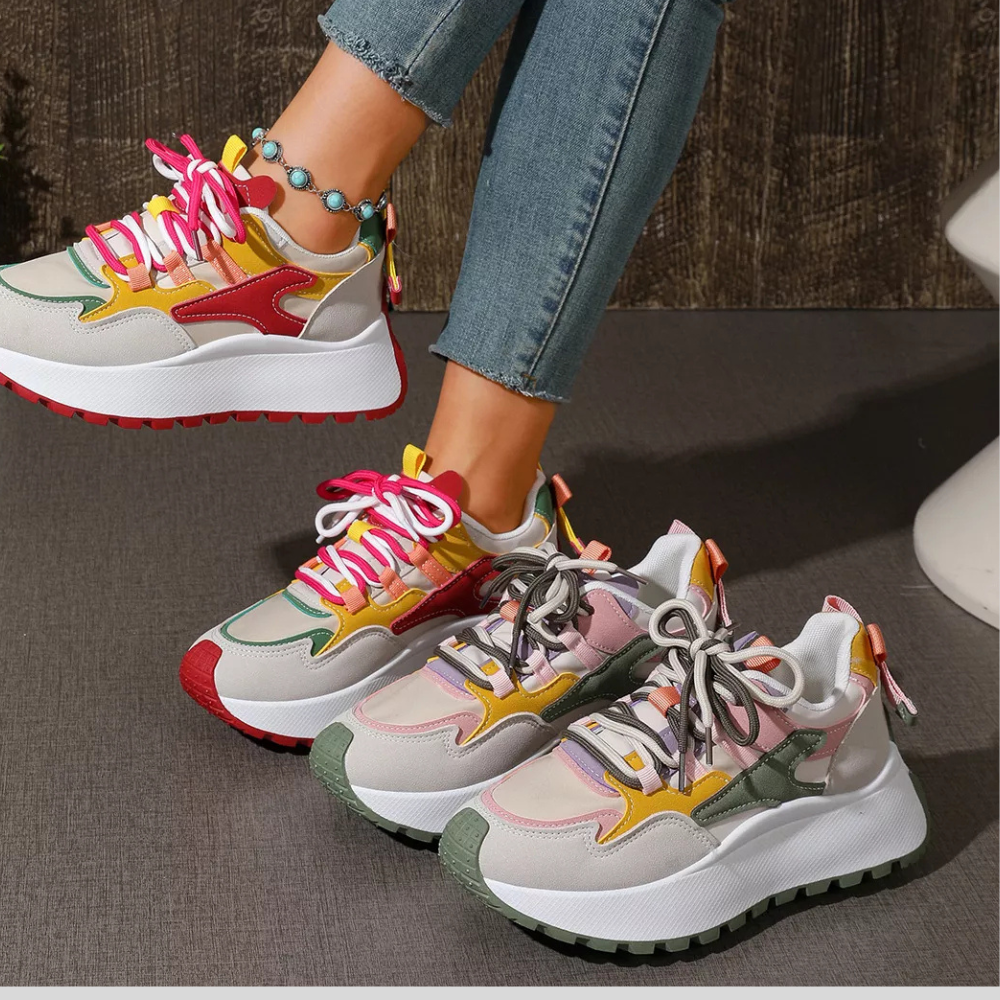 Fashionable Women’s Lace-Up Sneakers