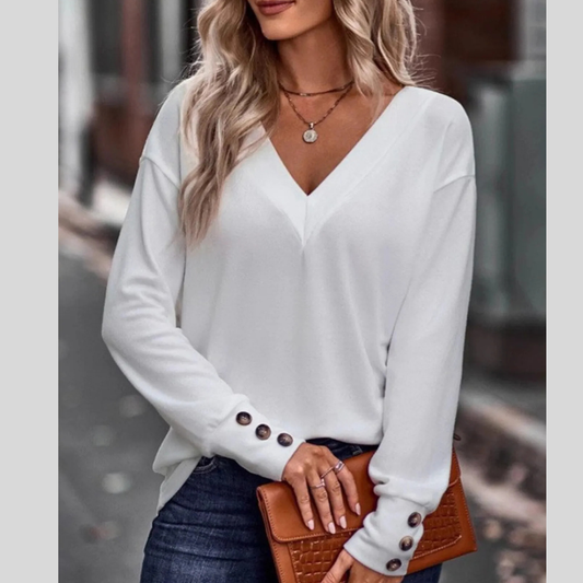 V-Neck Long Sleeve T-Shirt
