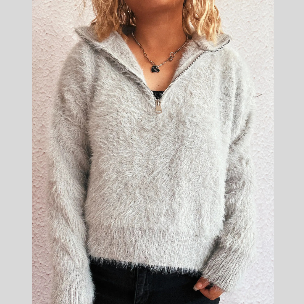 Cozy Fuzzy Half-Zip Sweater