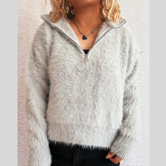 Cozy Fuzzy Half-Zip Sweater