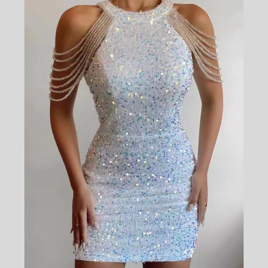 Full Size Sequin Embellished Bodycon Mini Dress Plus Size