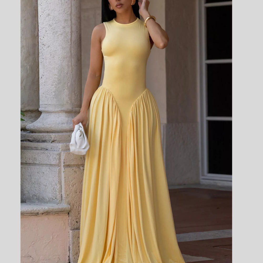 Sleeveless O-Neck Maxi Dress