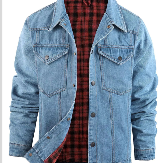 Men's Casual Snap Down Denim Jacket