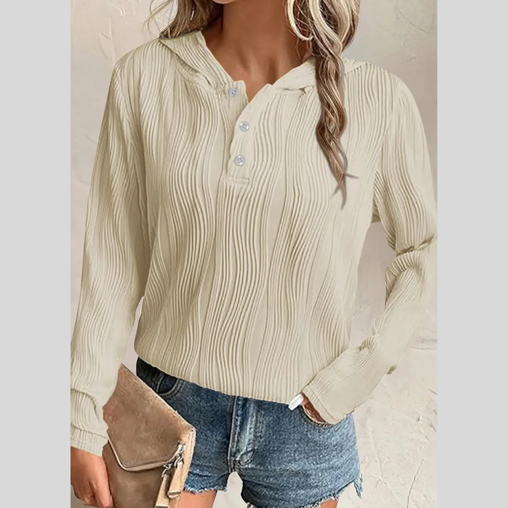 Textured Long Sleeve Hoodie