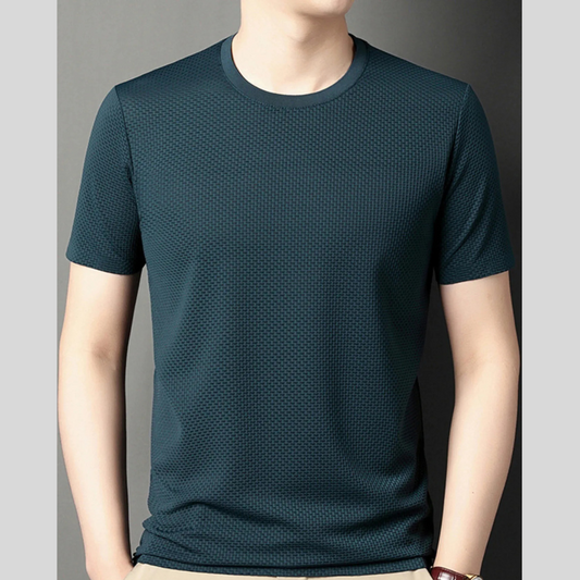 Men's Plus Size Breathable Texture Short Sleeve T-Shirt