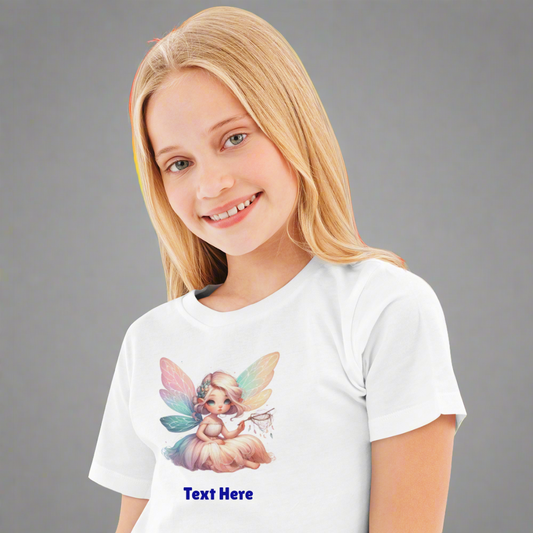 Kids Heavy Cotton™ Tee-Personalize With Cute Fairies