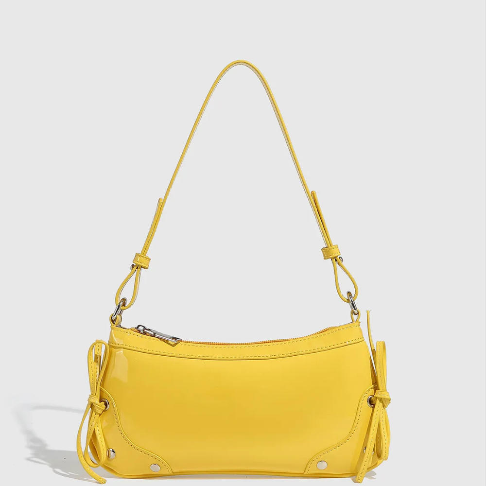 Solid Color Underarm Bag Shoulder Bag Double Bow Small Square Bag