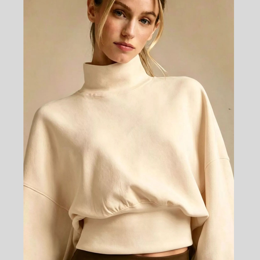 Turtleneck Dropped Shoulder Sweatshirt