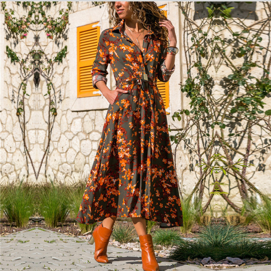Elegant Madrid Vintage Chiffon Dress – Timeless Retro Style Women’s Fashion
