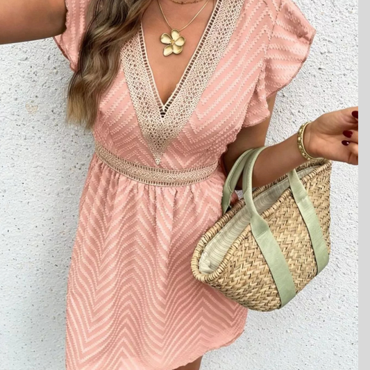 Stylish V-Neck Casual Mini Dress