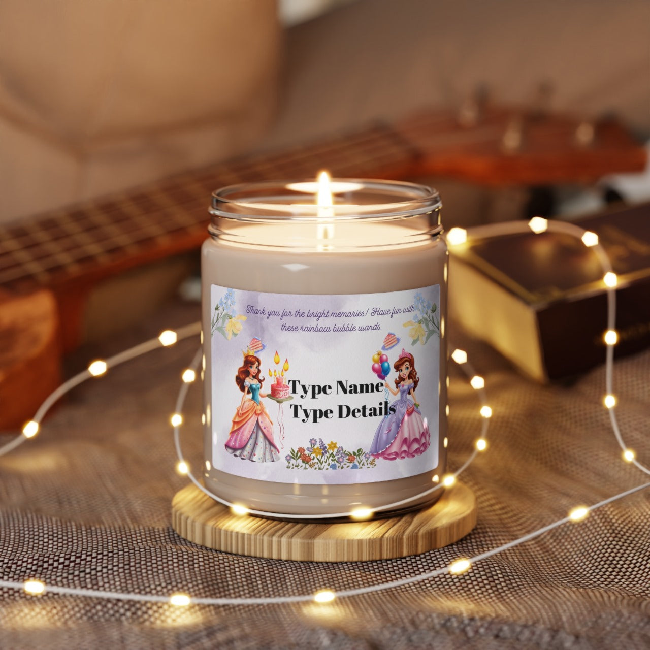 Scented Soy Candle, 9oz - Personalized Princess Thank you Gifts For Birthdays