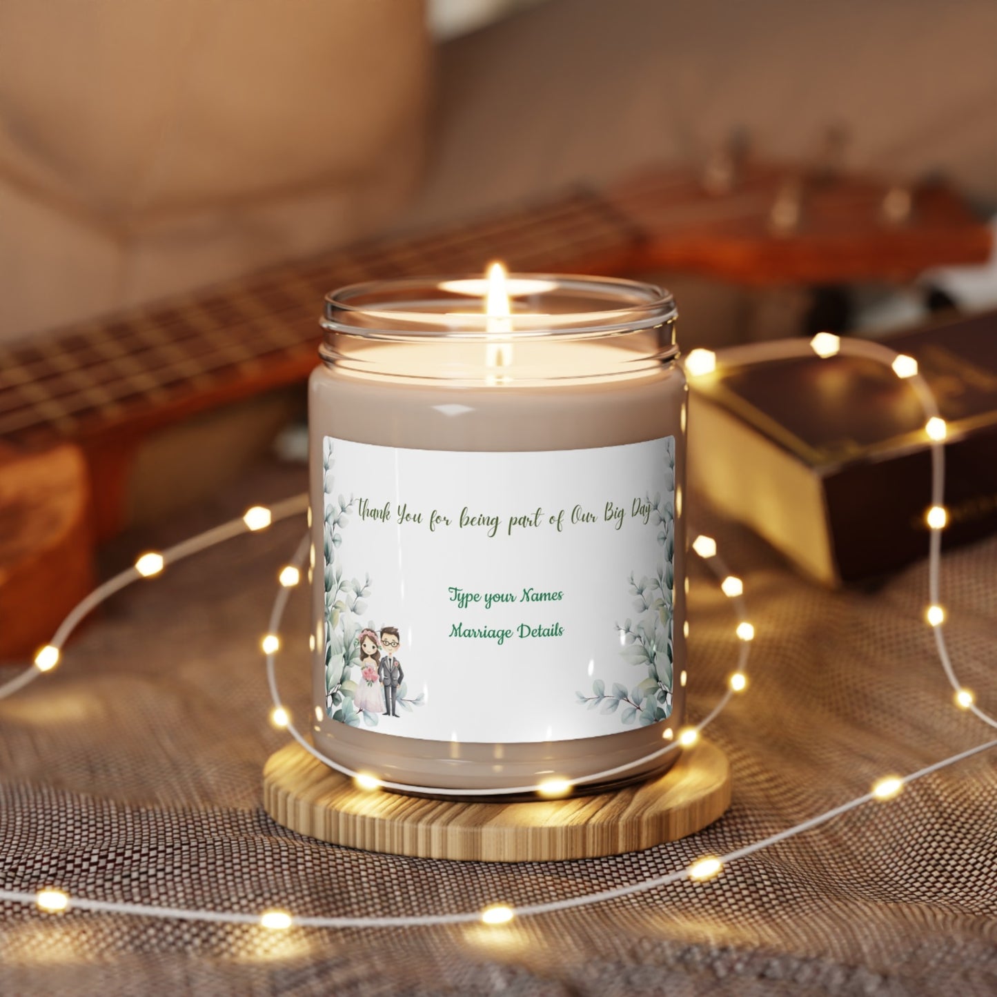 Scented Soy Candle, 9oz - Personalized Thank you Gifts For Wedding / Anniversary