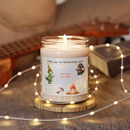 Scented Soy Candle, 9oz -Personalized  dinosaur Gifts For Birthdays