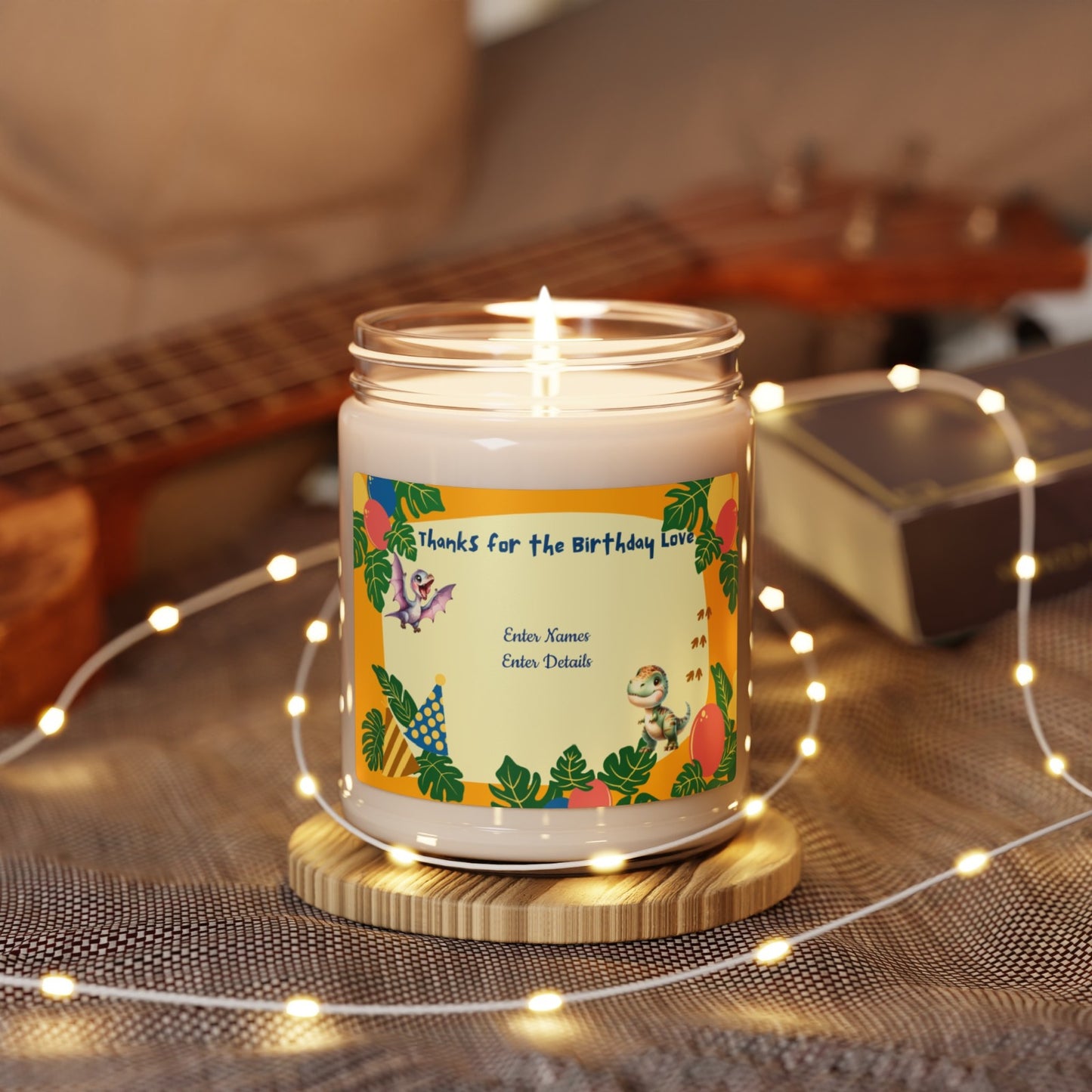 Scented Soy Candle, 9oz -Personalized  dinosaur Gifts For Birthdays