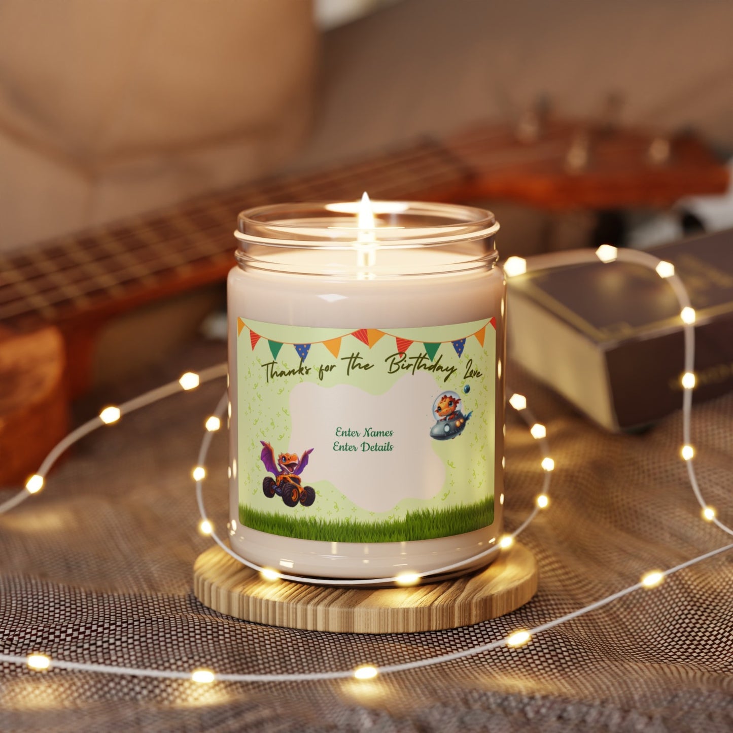 Scented Soy Candle, 9oz -Personalized  dinosaur Gifts For Birthdays