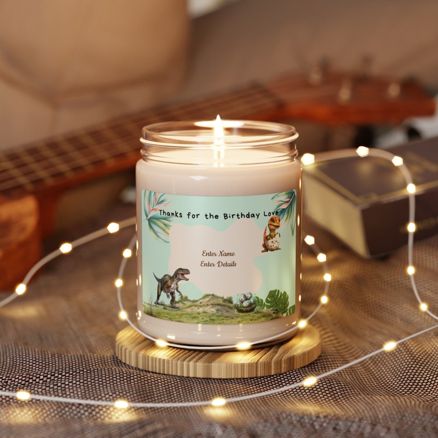 Scented Soy Candle, 9oz -Personalized  dinosaur Gifts For Birthdays