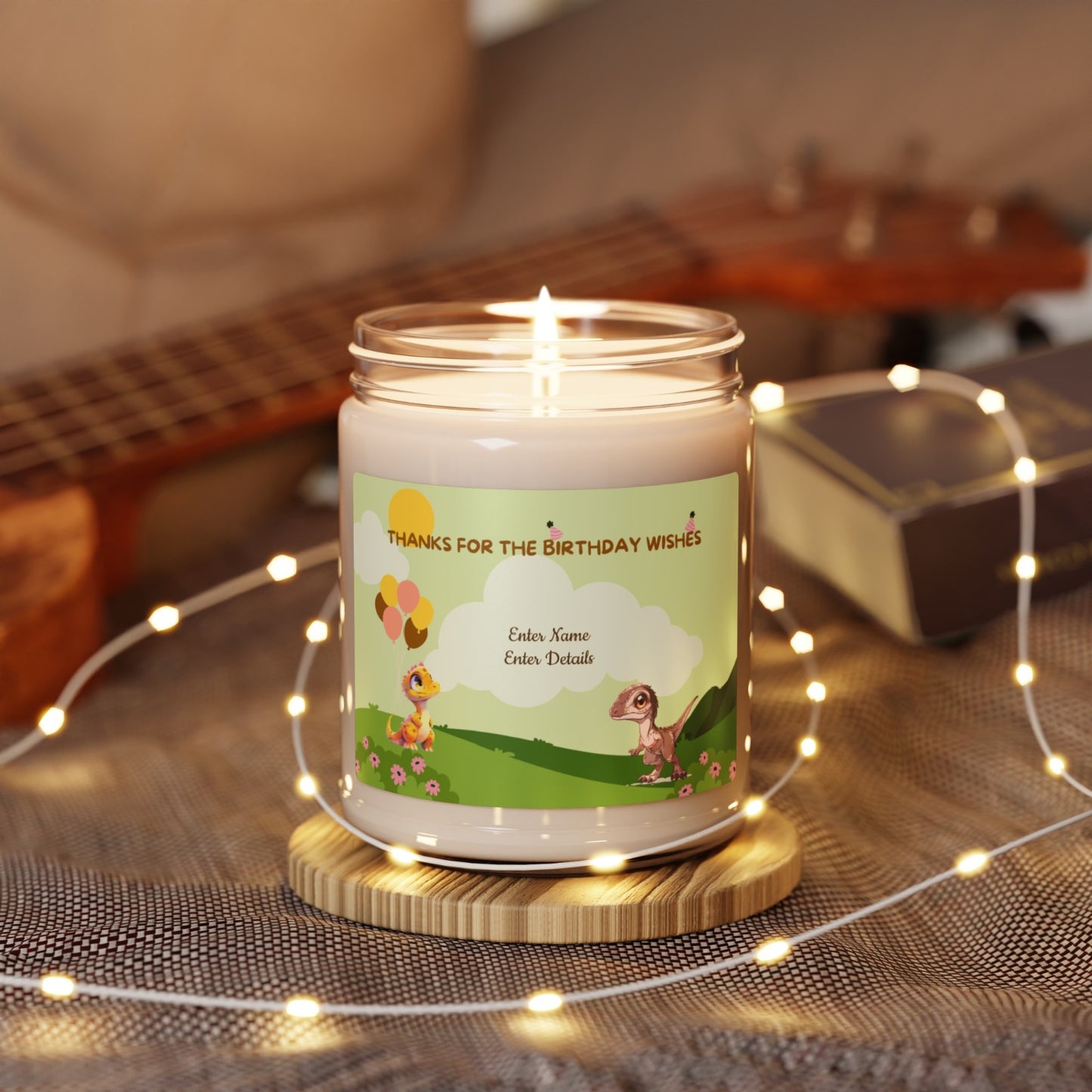 Scented Soy Candle, 9oz -Personalized  dinosaur Gifts For Birthdays