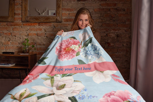 Microfiber Blanket - Personalize With Floral Designs