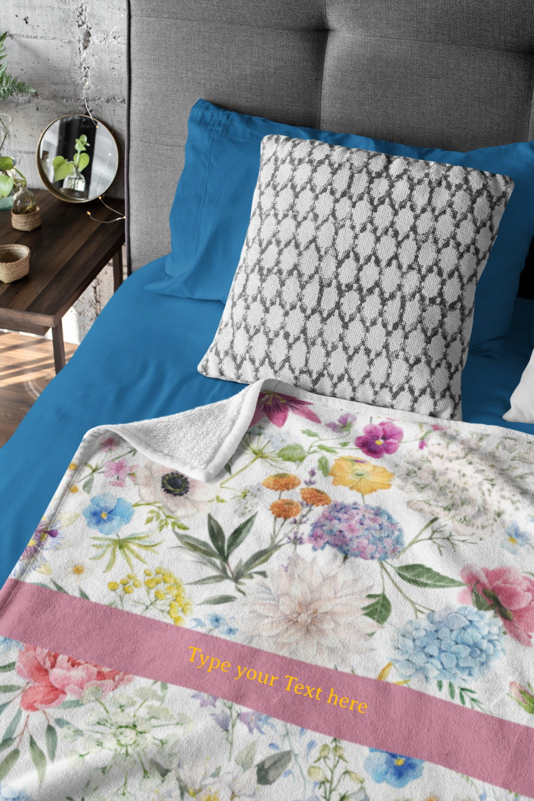 Microfiber Blanket - Personalize With Floral Designs