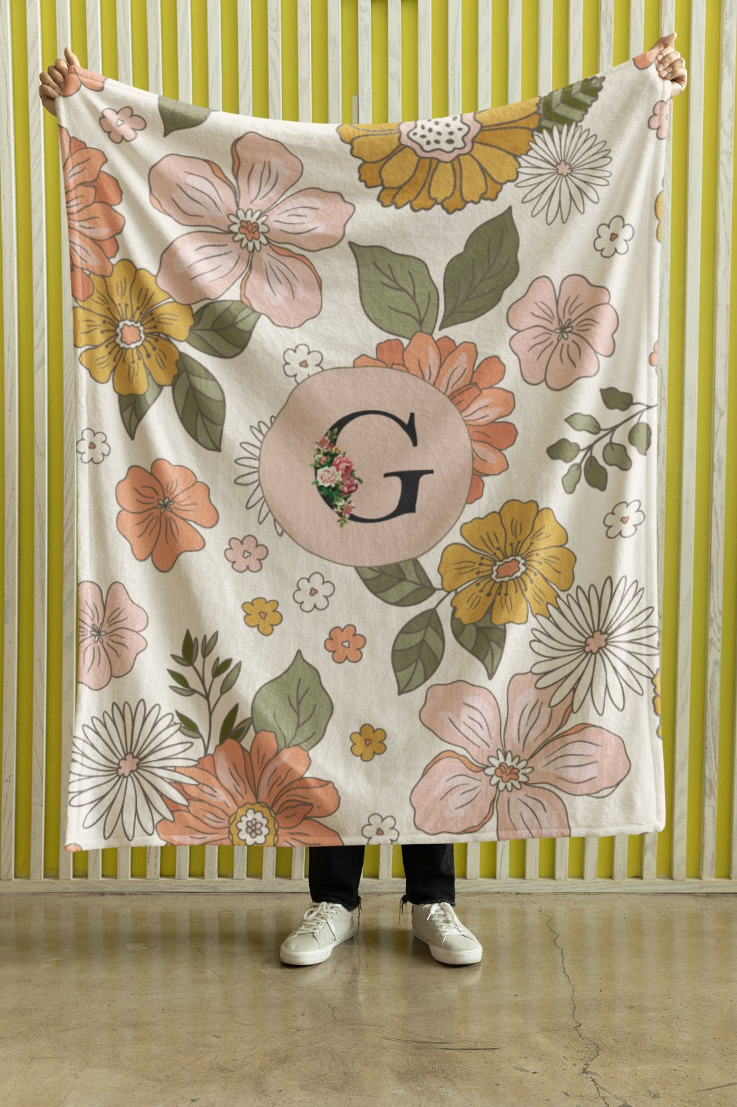 Microfiber Blanket- Personalize With Floral Designs and  Monogram