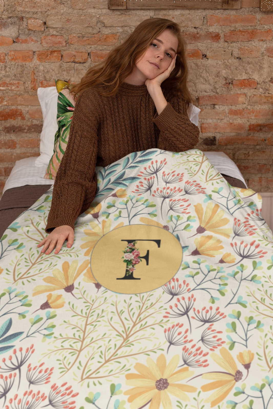 Microfiber Blanket- Personalize With Floral Designs and  Monogram