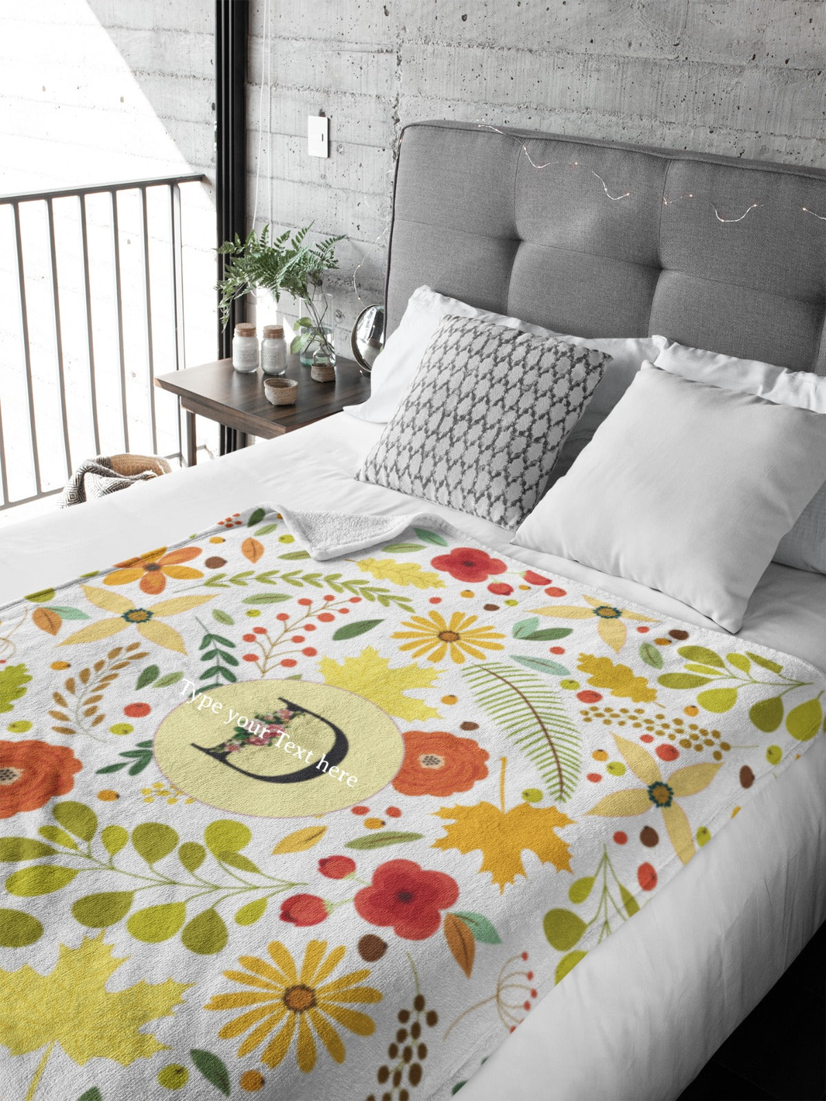 Microfiber Blanket- Personalize With Floral Designs and  Monogram