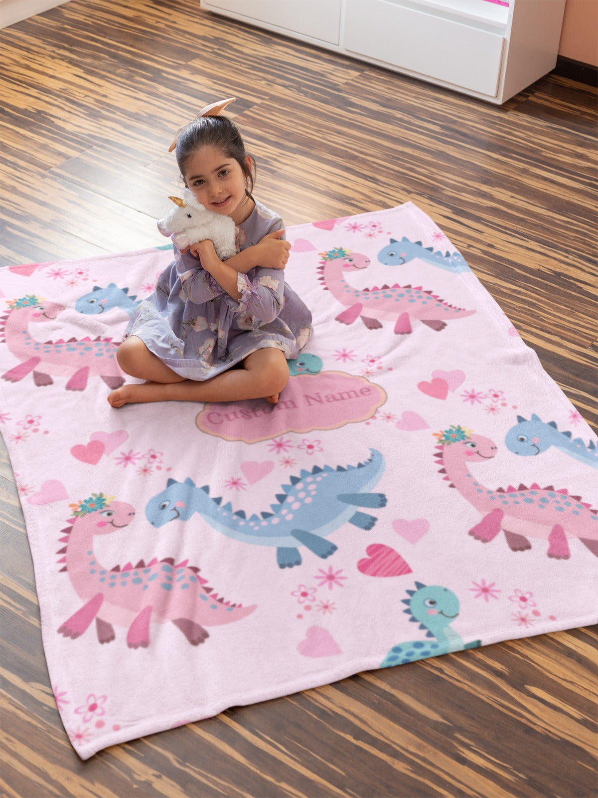 Microfiber Blanket-Personalized  Small Dinosaur Blanket