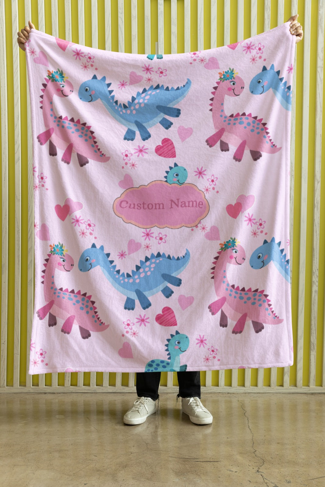 Microfiber Blanket-Personalized  Small Dinosaur Blanket