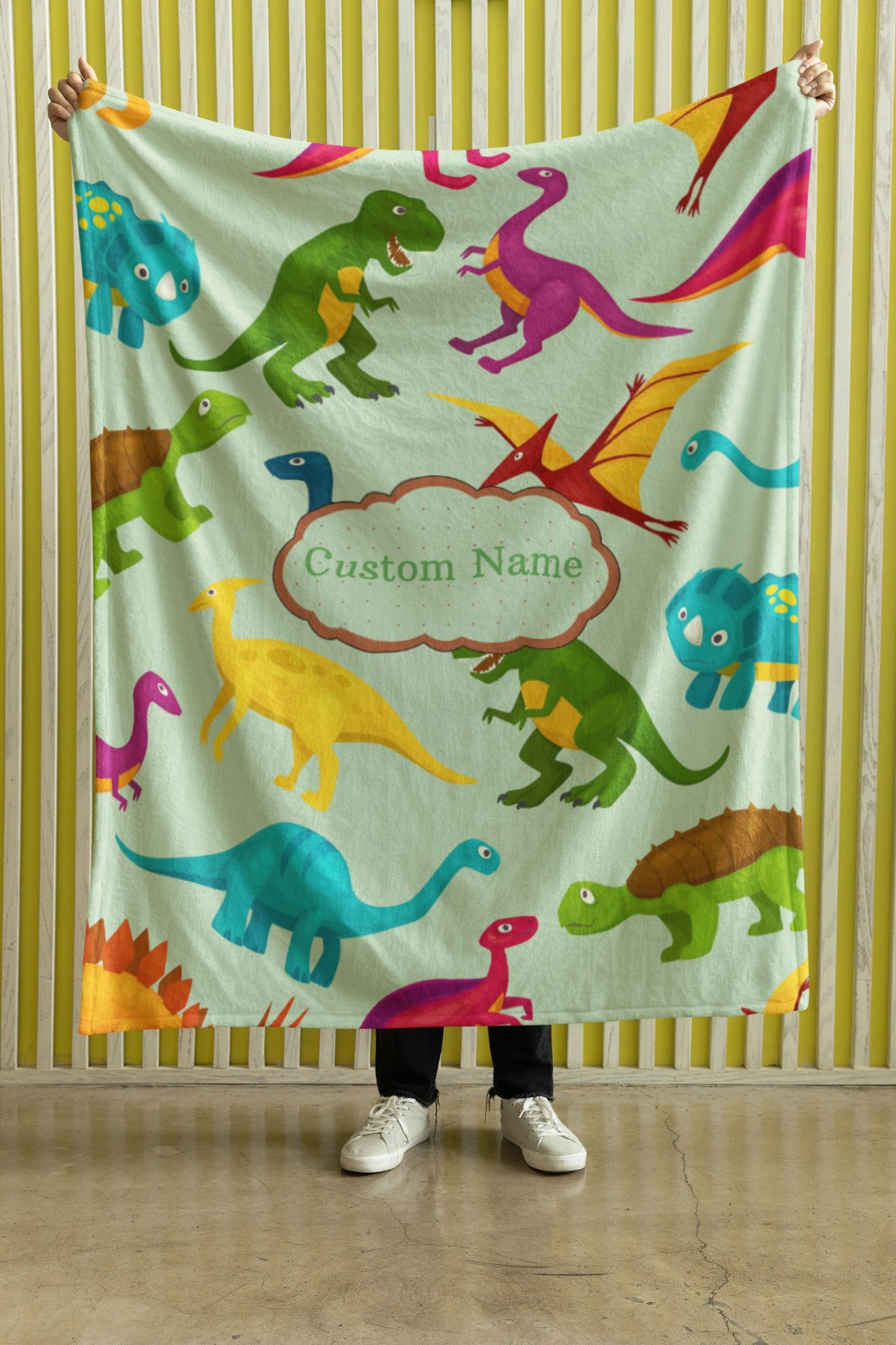 Microfiber Blanket-Personalized  Small Dinosaur Blanket