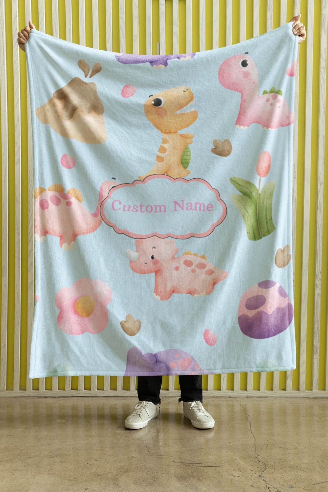 Microfiber Blanket-Personalized  Small Dinosaur Blanket