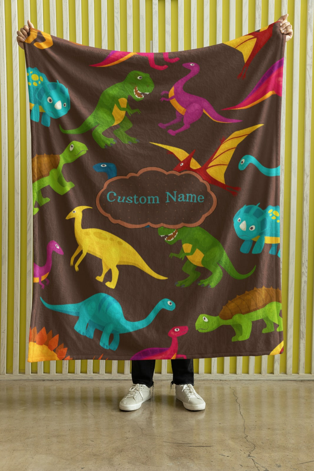 Microfiber Blanket-Personalized  Small Dinosaur Blanket