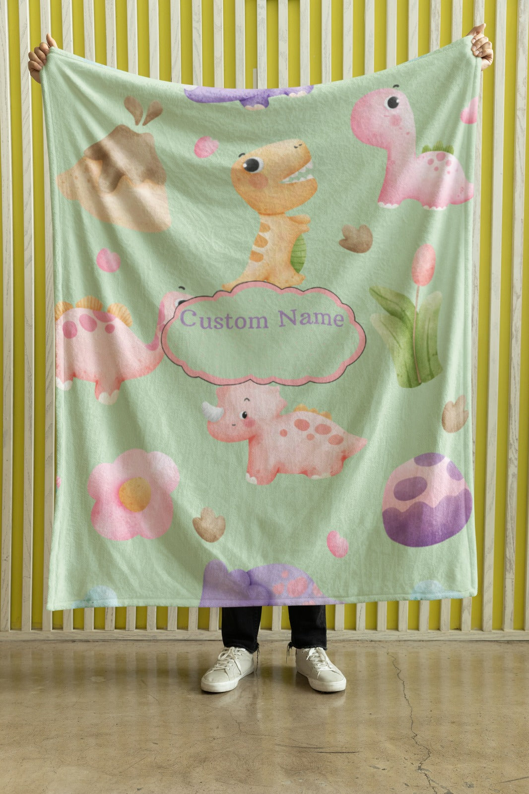 Microfiber Blanket-Personalized  Small Dinosaur Blanket