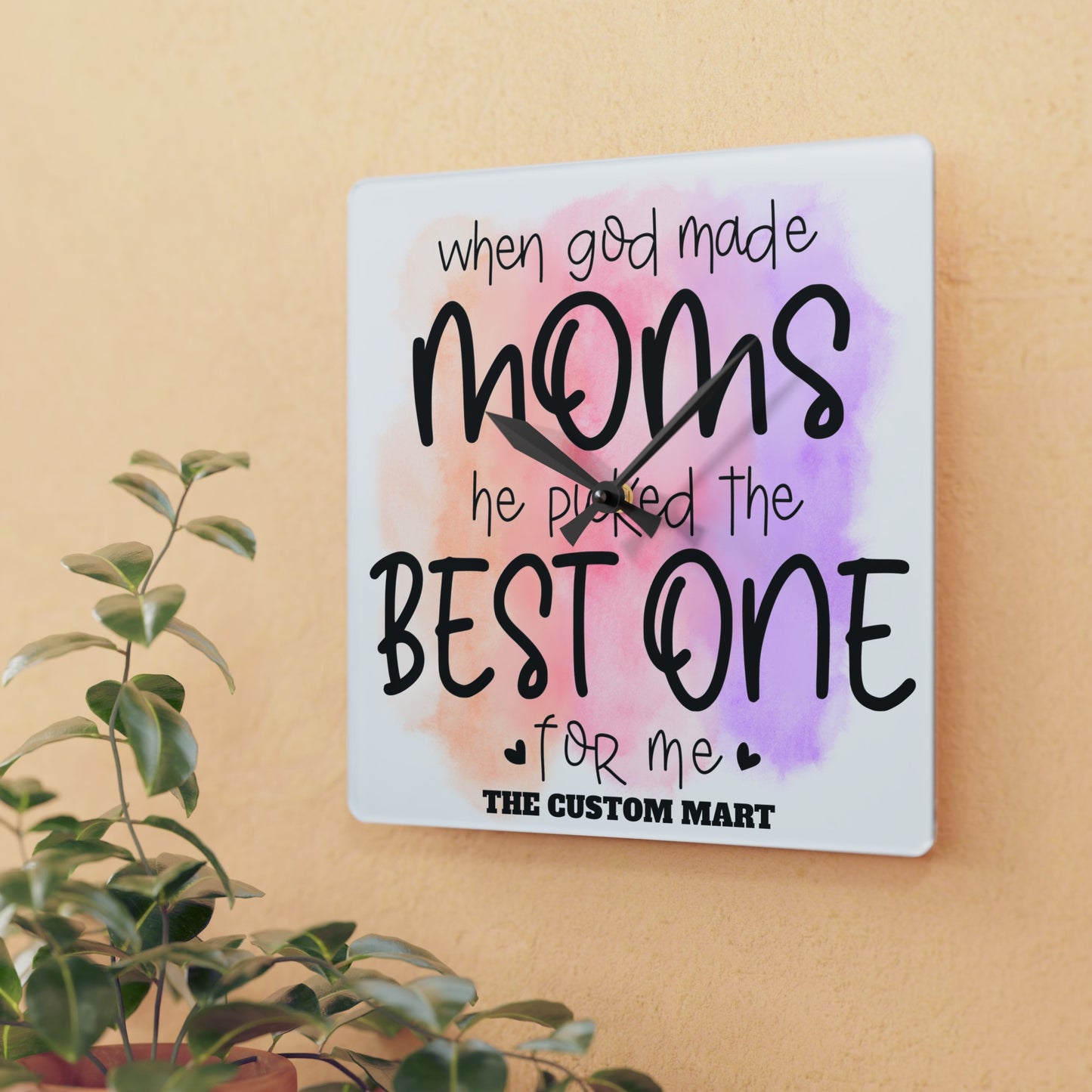 Acrylic Wall Clock- Personalize Gift With Mother's Day Messages