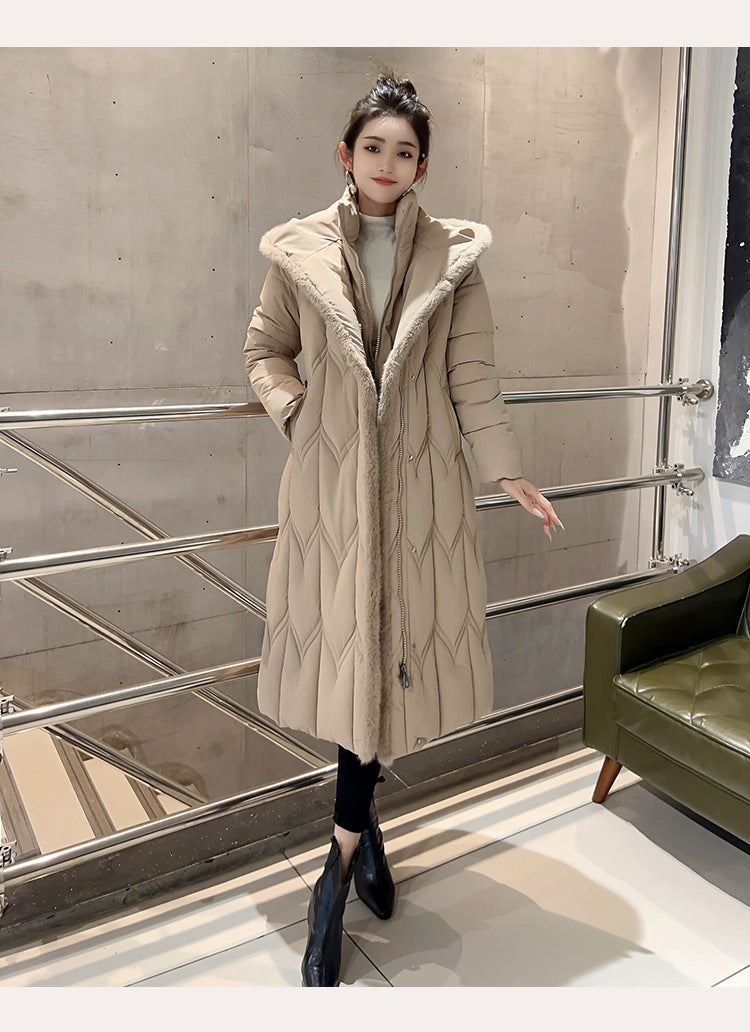 Stitching Elegant Slim Large Cotton-padded Clothes