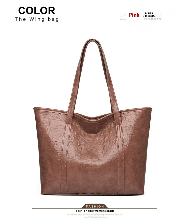 Women's Soft Leather Portable Large Capacity Shoulder Bag