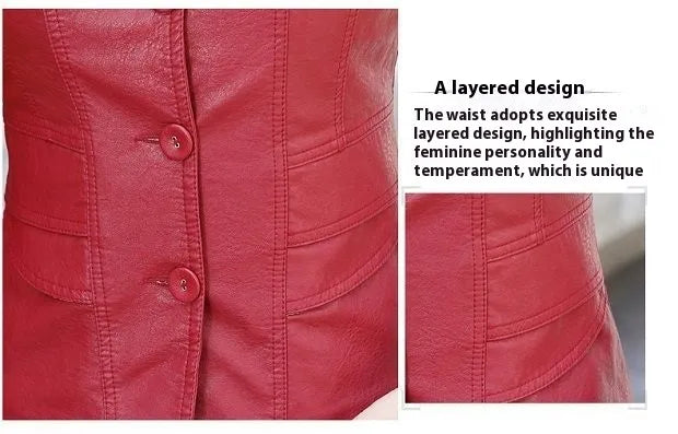 Leather Coat Women Fall Short Western Style All-matching Women
