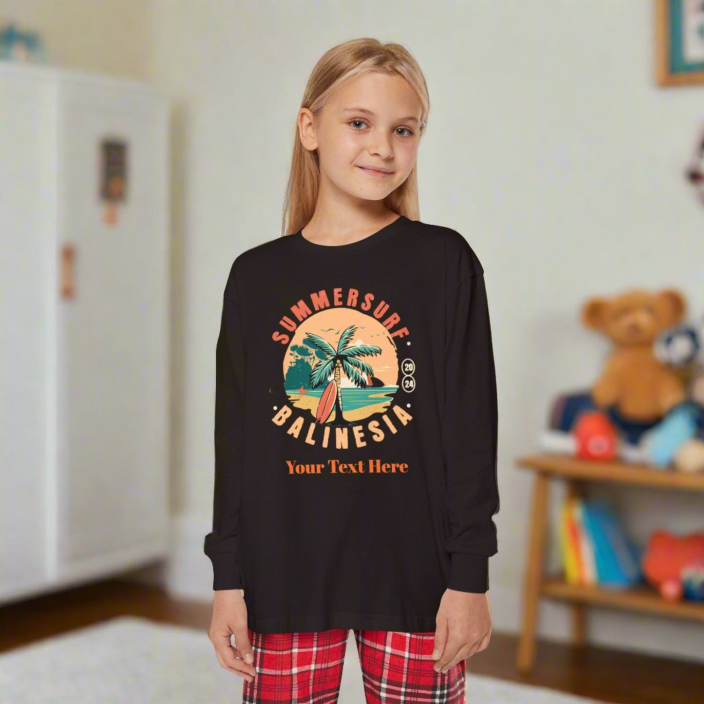 Youth Long Sleeve Holiday Outfit Set - Personalize With Beach Themes