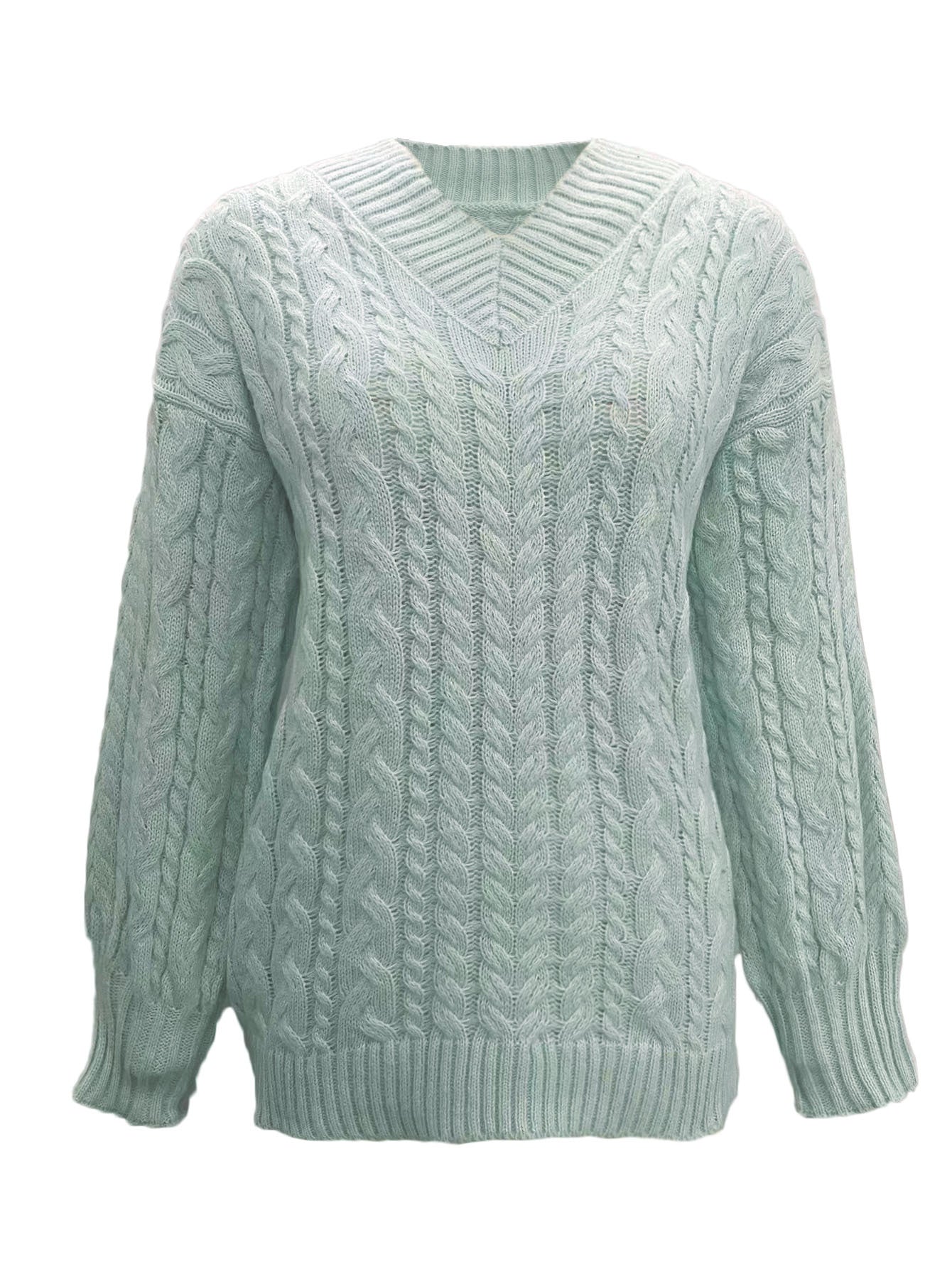 Women's Autumn And Winter New Long-sleeved Knitted V-neck Pullover Sweater