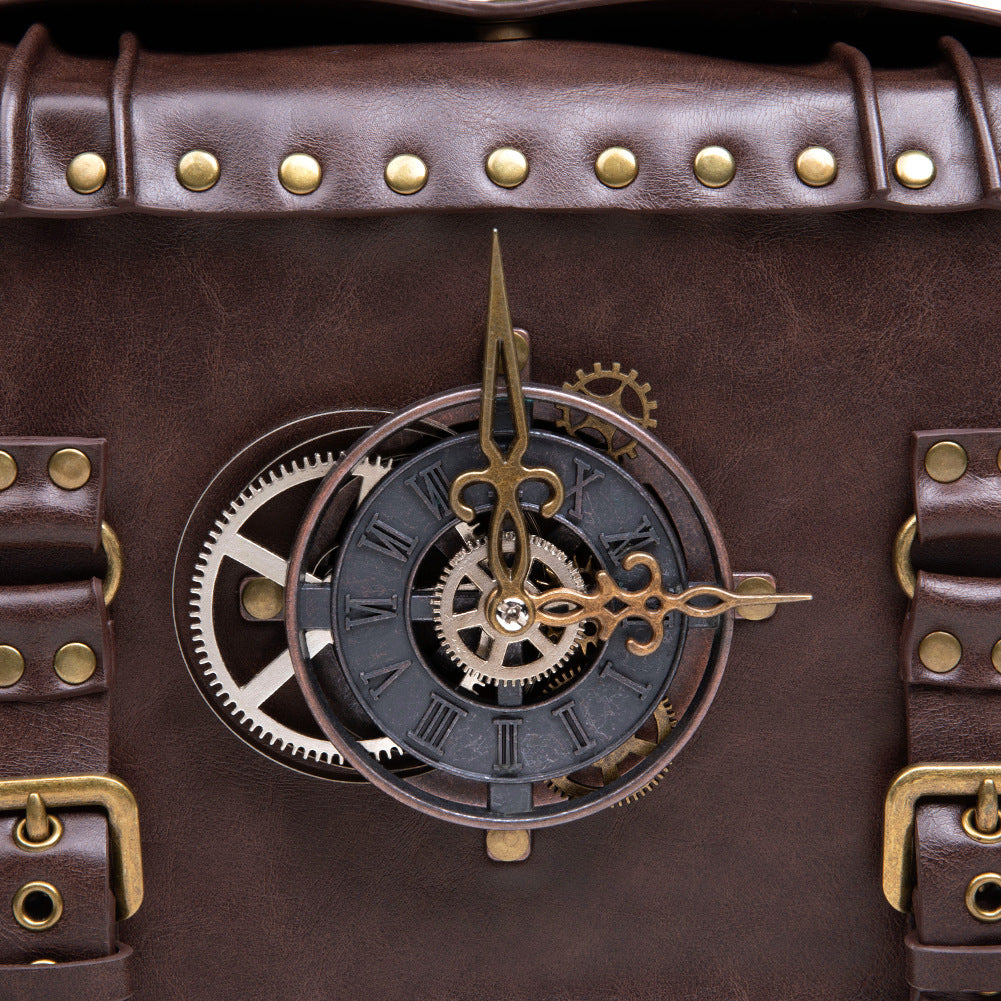 Steampunk industrial retro style shoulder bag