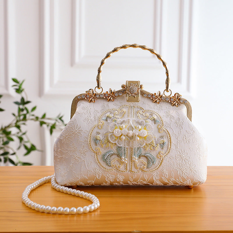 Pearl Embroidered Fashion Handbag