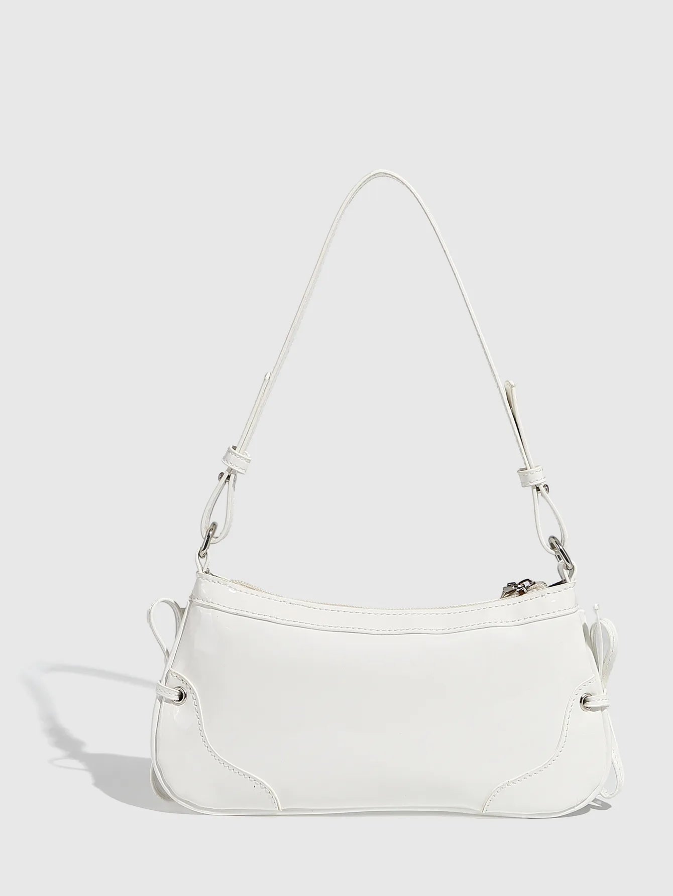 Solid Color Underarm Bag Shoulder Bag Double Bow Small Square Bag