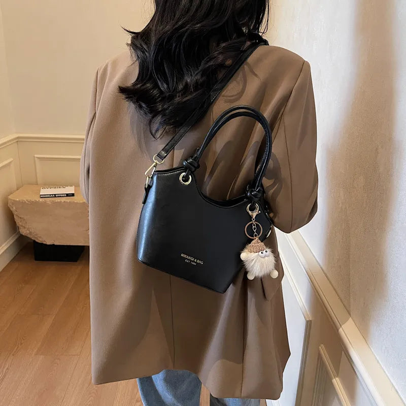 Sweet Style Zipper PU Square Women's Shoulder Crossbody Bag Solid Color Popular Commuting Fashion Small Square Bags