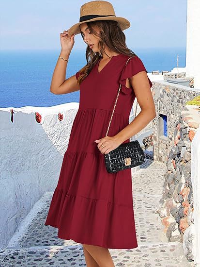 Mid-length Stitching Big Swing Pocket Dress