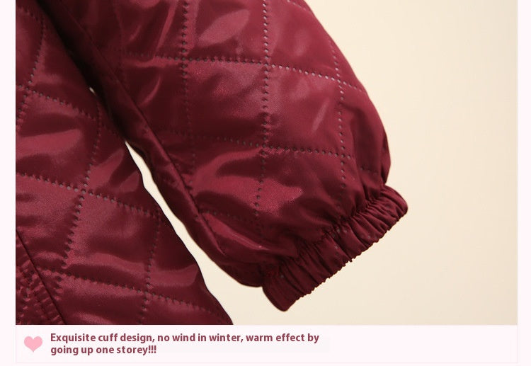 Winter Korean Style Thin Hood Long Sleeve Cotton Clothes Coat For Women